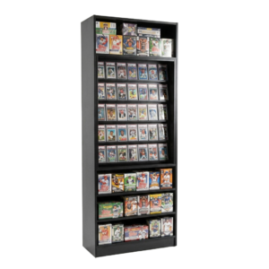 Black Sports Card Tall Wall Display Case with Shelves
