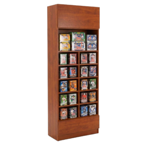 Cherry Sports Card Tall Wall Cubby Display Case with Drawer
