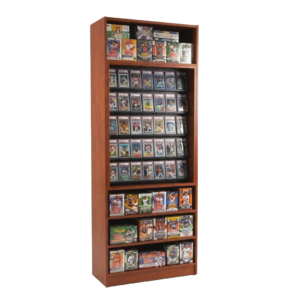 Cherry Sports Card Tall Wall Display Case with Shelves