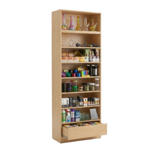 Maple Smoke Shop Shelf Display Case with Drawer