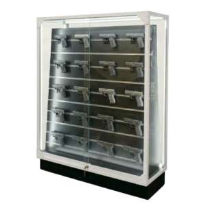 Double Sided Gun Display Case | White