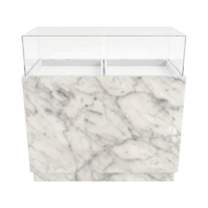 48" Carrara Bianco Straight Jewelry Display Case