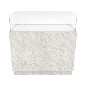 48" Carrara Bianco Straight Jewelry Display Case