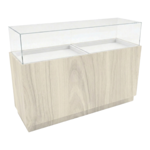 70" Ivory Birch Straight Jewelry Display Case