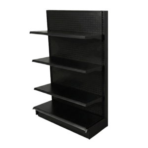 Lozier Gondola Shelving End Cap with 3 Shelves | Black | 48″W x 19″D x 54″H